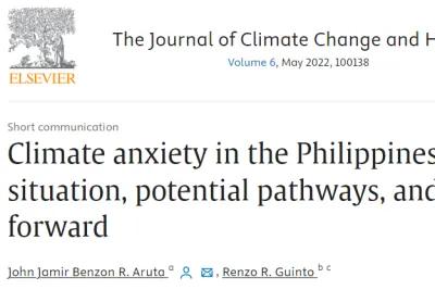 Climate anxiety in the Philippines: Current situation, potential pathways, and ways forward