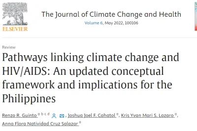 Pathways linking climate change and HIV/AIDS: An updated conceptual framework and implications for the Philippines