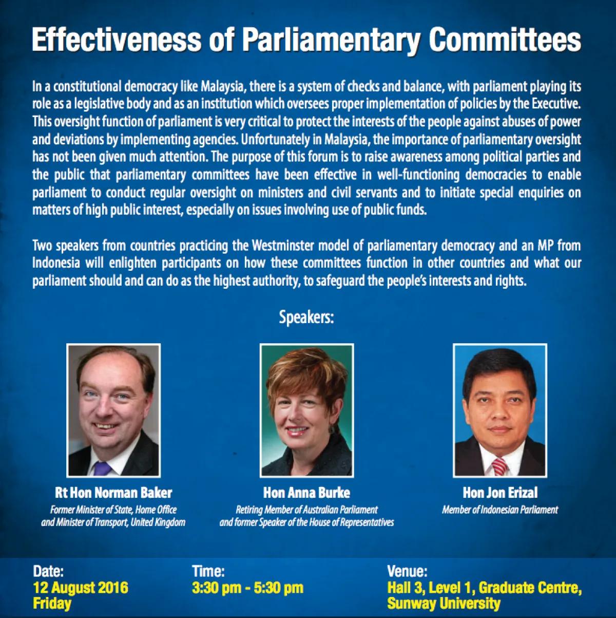 Effectiveness of Parliamentary Committees