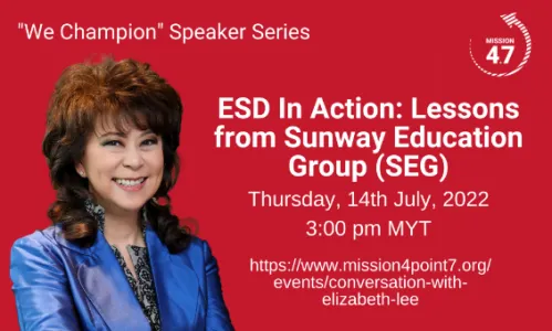 Championing ESD Principles: Prof Elizabeth Lee