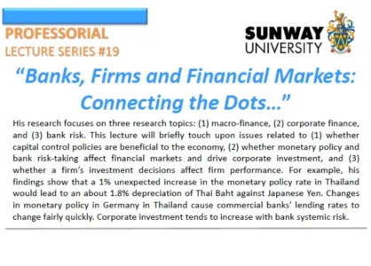 Banks, Firms and Financial Markets: Connecting the Dots…