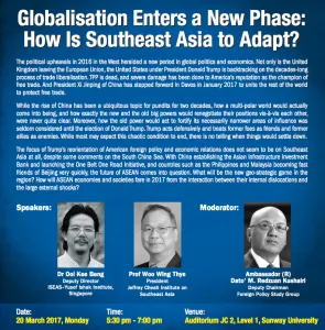 Globalisation Enters a New Phase: How Is Southeast Asia to Adapt?