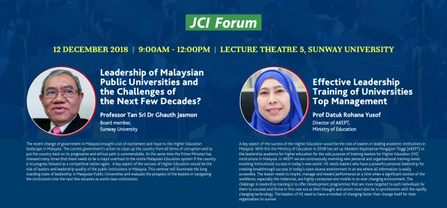 Leadership of Malaysian Public Universities and the Challenges of the Next Few Decades?