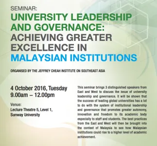 University Leadership and Governance: Achieving Greater Excellence in Malaysian Institutions