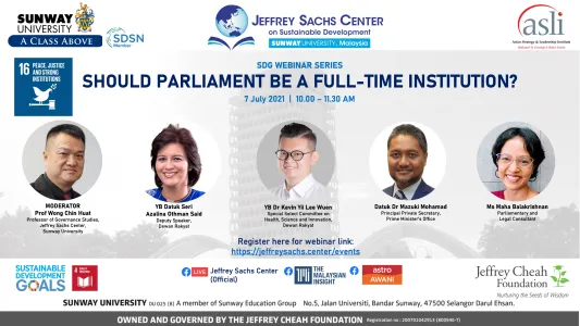 SDG Webinar Series: Should the Parliament be a Fulltime Institution?