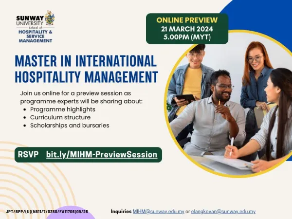 Master in International Hospitality Management Online Preview