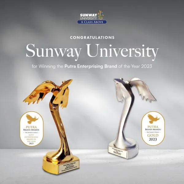Sunway University Wins Nation's Most Enterprising Brand and Gold Standard in Education at Putra Brand Awards 2023