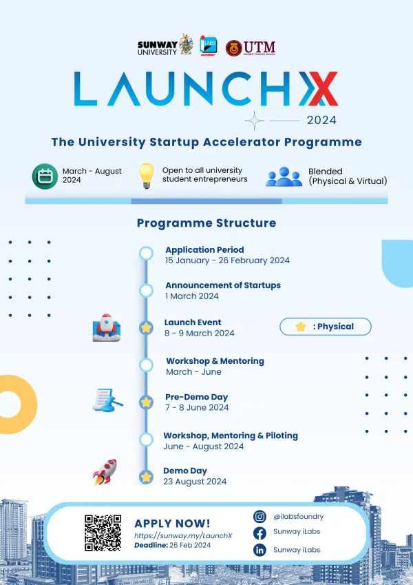LaunchX – The University Startup Accelerator Programme 2024