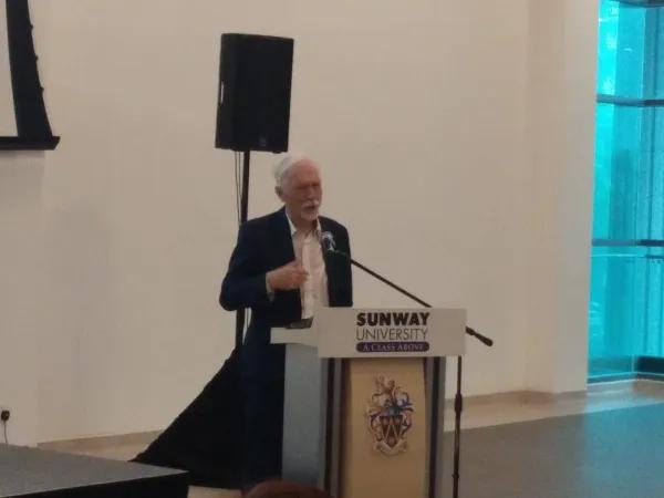Prof Sibrandes Poppema, President of Sunway University, delivering the welcome address