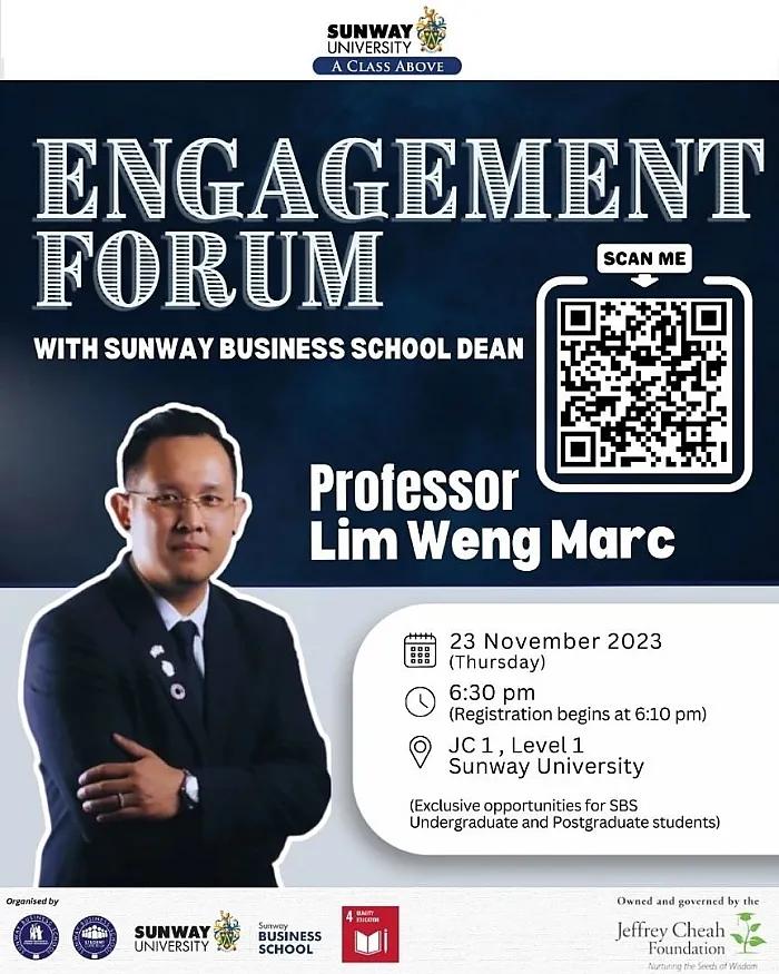 Join us for an insightful Engagement Forum with the Sunway Business School Dean