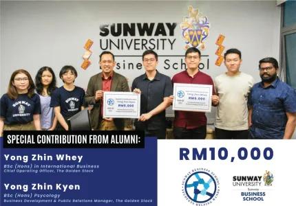 Alumni Donate RM10,000 to Sunway Business School to Give Back to the Community