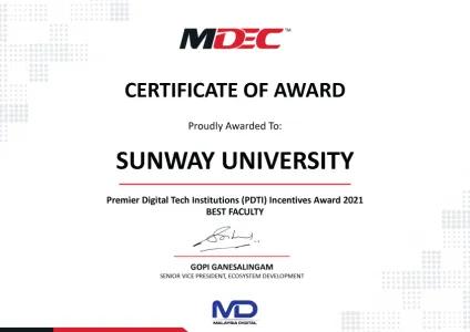 Sunway University’s School of Engineering and Technology wins MDEC’s Best Faculty Award
