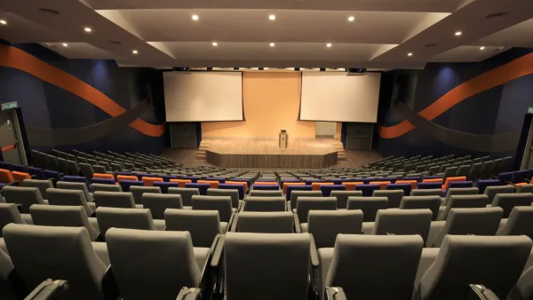 View of the JC1 Lecture Theatre used for classes as well as guest lectures and events.